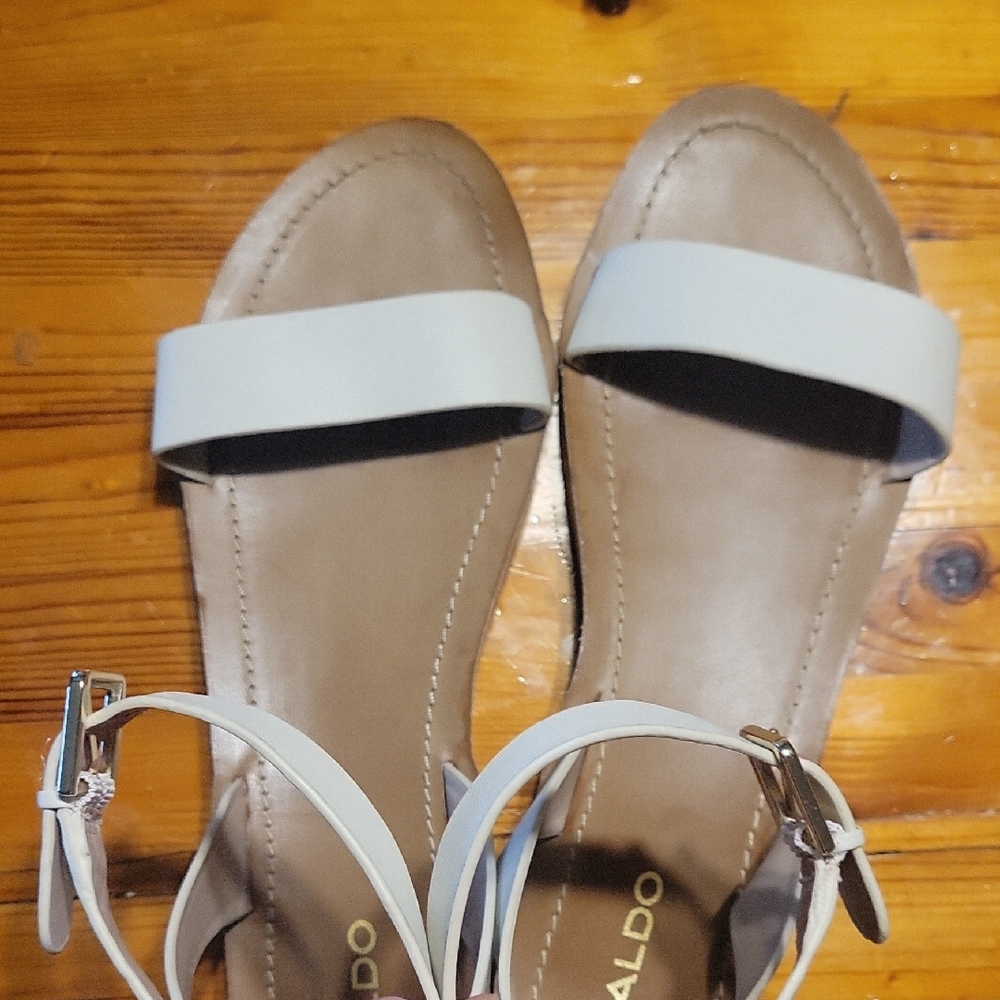 Aldo White Sandals Minimalist Design